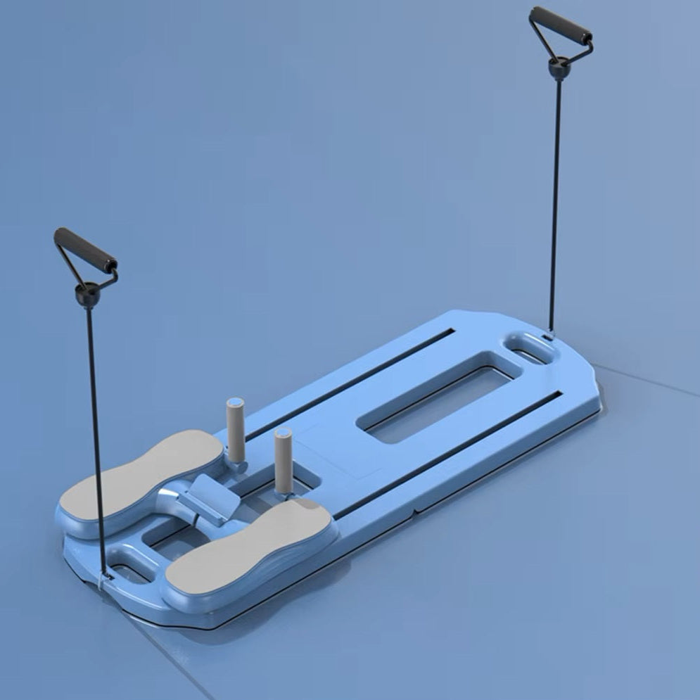 Planche de Pilates multifonctionnelle antidérapante pliable pour entraînement à domicile, idéale pour renforcer les muscles et améliorer la posture - couleur bleu