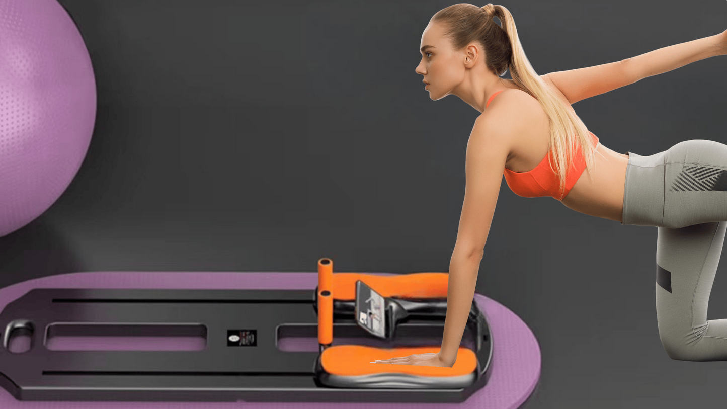 Planche de Pilates multifonctionnelle antidérapante pliable pour entraînement à domicile, idéale pour renforcer les muscles et améliorer la posture